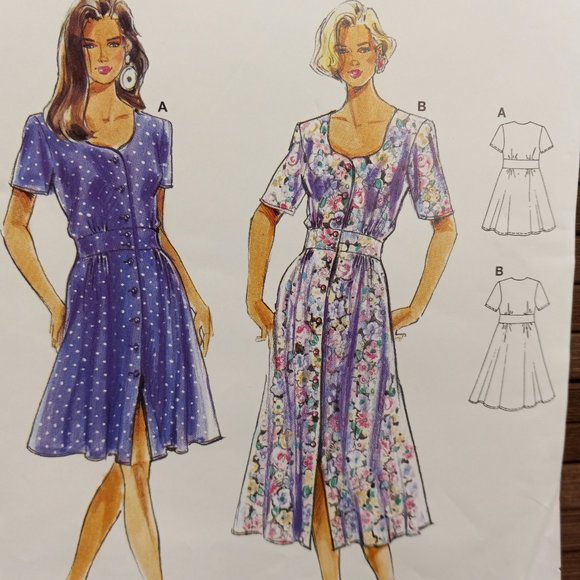 Tea Dress Button Front 8 10 12 14 16 18 Burda 4528 Uncut Sewing Pattern - Picture 3 of 6